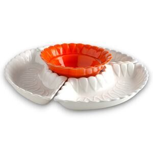 Vintage California Pottery Chip and Dip Serving Set L56